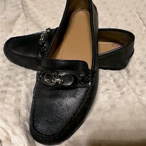 Beautiful Coach black leather driving moccasins, size 8.  In great condition!